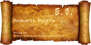 Bednarik Vulfia névjegykártya